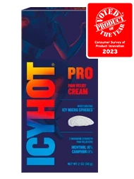 Front packaging of Icy Hot PRO Cream. Voted Product of the Year (Consumer Survey of Product Innovation 2023)